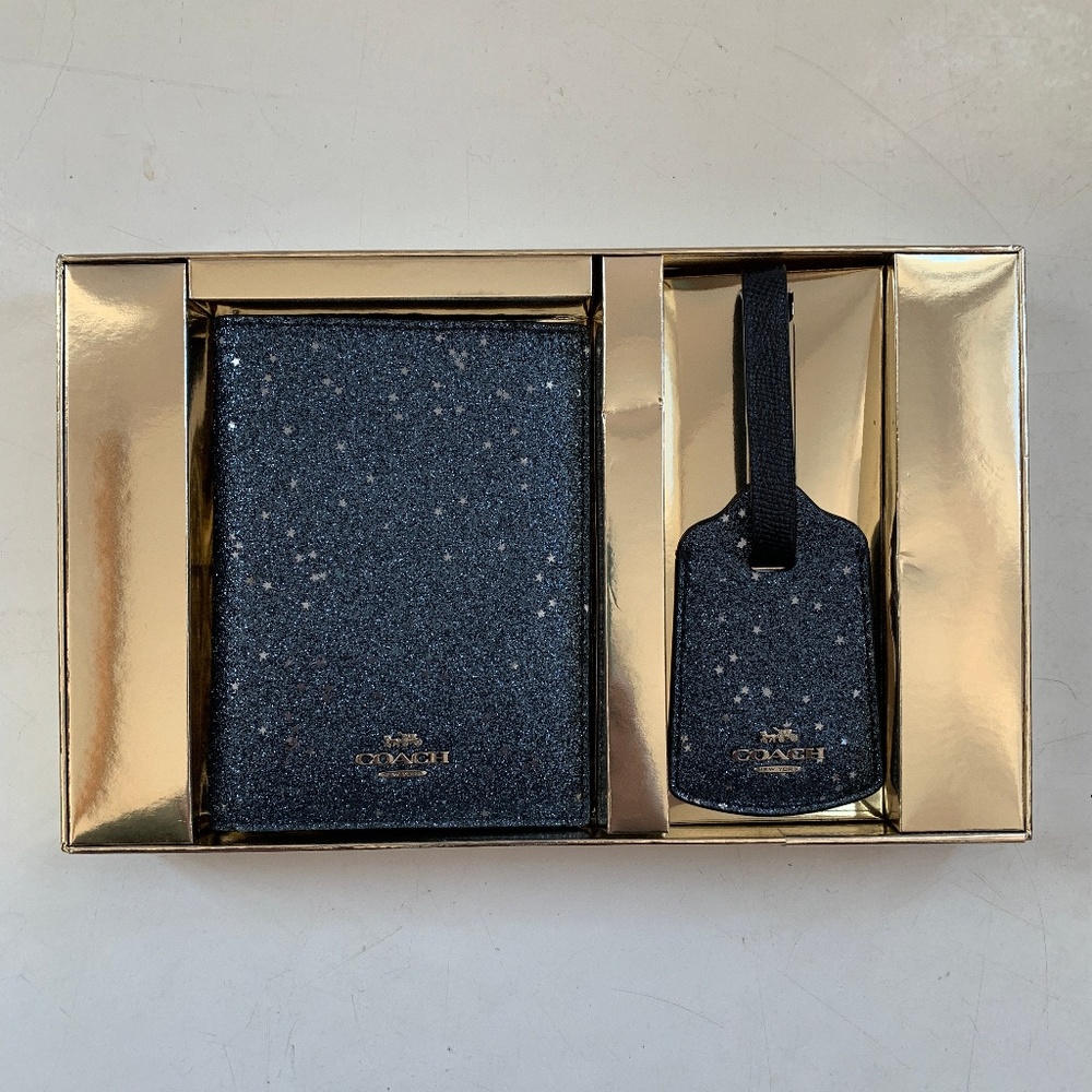 NIB Coach Star Glitter Travel Set Midnight Blue